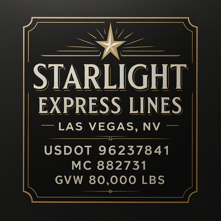 Trucking, Logistics, Transport Inspired Truck Door Lettering Decal Sticker Signs For Style & Compliance With USDOT, MC, GVW Or Any Regulation Number Lines (Set of 2)