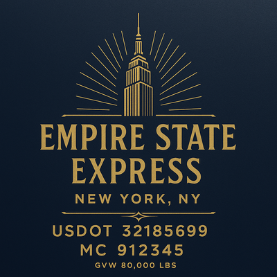 Trucking, Logistics, Transport Inspired Truck Door Lettering Decal Sticker Signs For Style & Compliance With USDOT, MC, GVW Or Any Regulation Number Lines (Set of 2)