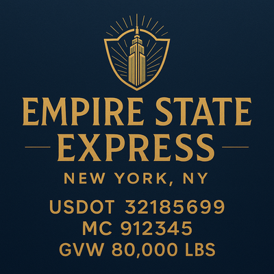 Trucking, Logistics, Transport Inspired Truck Door Lettering Decal Sticker Signs For Style & Compliance With USDOT, MC, GVW Or Any Regulation Number Lines (Set of 2)