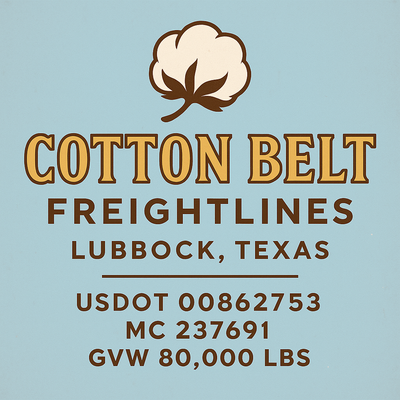 Trucking, Logistics, Transport Inspired Truck Door Lettering Decal Sticker Signs For Style & Compliance With USDOT, MC, GVW Or Any Regulation Number Lines (Set of 2)