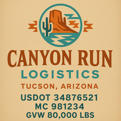 Trucking, Logistics, Transport Inspired Truck Door Lettering Decal Sticker Signs For Style & Compliance With USDOT, MC, GVW Or Any Regulation Number Lines (Set of 2)