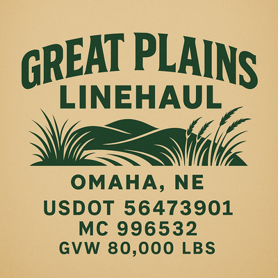 Trucking, Logistics, Transport Inspired Truck Door Lettering Decal Sticker Signs For Style & Compliance With USDOT, MC, GVW Or Any Regulation Number Lines (Set of 2)