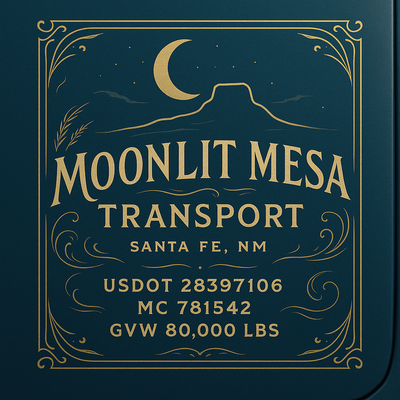 Trucking, Logistics, Transport Inspired Truck Door Lettering Decal Sticker Signs For Style & Compliance With USDOT, MC, GVW Or Any Regulation Number Lines (Set of 2)