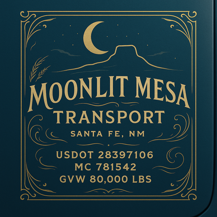 Trucking, Logistics, Transport Inspired Truck Door Lettering Decal Sticker Signs For Style & Compliance With USDOT, MC, GVW Or Any Regulation Number Lines (Set of 2)