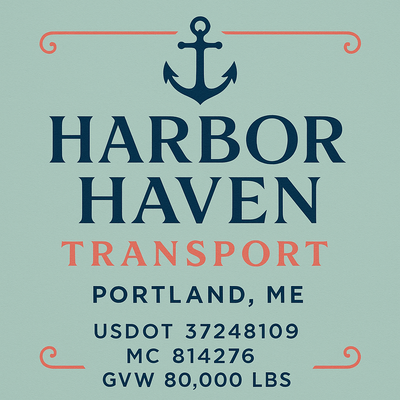 Trucking, Logistics, Transport Inspired Truck Door Lettering Decal Sticker Signs For Style & Compliance With USDOT, MC, GVW Or Any Regulation Number Lines (Set of 2)