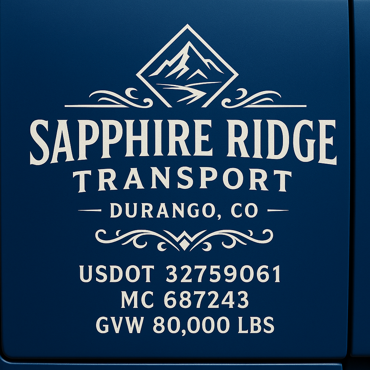 Trucking, Logistics, Transport Inspired Truck Door Lettering Decal Sticker Signs For Style & Compliance With USDOT, MC, GVW Or Any Regulation Number Lines (Set of 2)