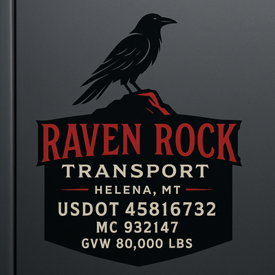 Trucking, Logistics, Transport Inspired Truck Door Lettering Decal Sticker Signs For Style & Compliance With USDOT, MC, GVW Or Any Regulation Number Lines (Set of 2)