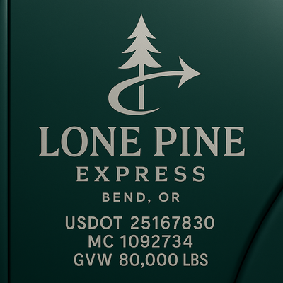 Trucking, Logistics, Transport Inspired Truck Door Lettering Decal Sticker Signs For Style & Compliance With USDOT, MC, GVW Or Any Regulation Number Lines (Set of 2)