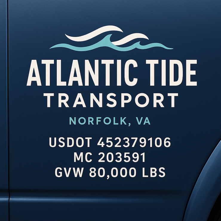 Trucking, Logistics, Transport Inspired Truck Door Lettering Decal Sticker Signs For Style & Compliance With USDOT, MC, GVW Or Any Regulation Number Lines (Set of 2)