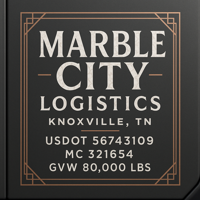 Trucking, Logistics, Transport Inspired Truck Door Lettering Decal Sticker Signs For Style & Compliance With USDOT, MC, GVW Or Any Regulation Number Lines (Set of 2)