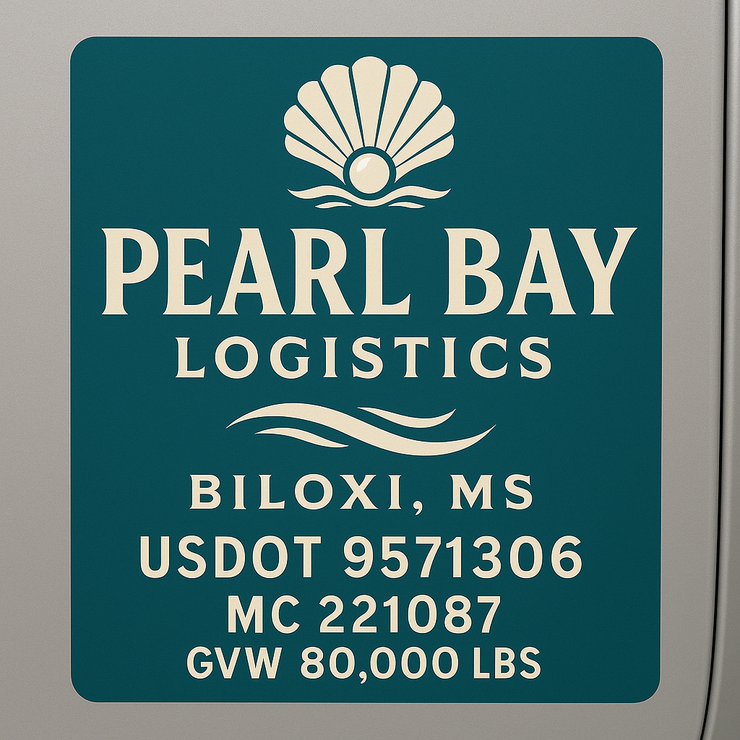 Trucking, Logistics, Transport Inspired Truck Door Lettering Decal Sticker Signs For Style & Compliance With USDOT, MC, GVW Or Any Regulation Number Lines (Set of 2)