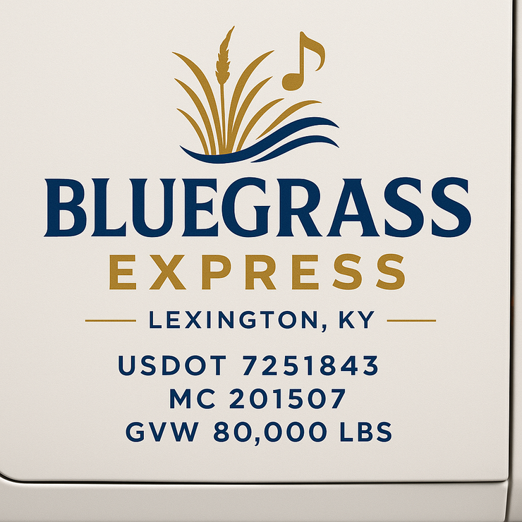 Trucking, Logistics, Transport Inspired Truck Door Lettering Decal Sticker Signs For Style & Compliance With USDOT, MC, GVW Or Any Regulation Number Lines (Set of 2)