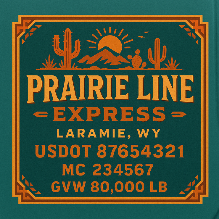 Trucking, Logistics, Transport Inspired Truck Door Lettering Decal Sticker Signs For Style & Compliance With USDOT, MC, GVW Or Any Regulation Number Lines (Set of 2)