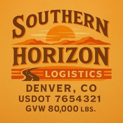 Trucking, Logistics, Transport Inspired Truck Door Lettering Decal Sticker Signs For Style & Compliance With USDOT, MC, GVW Or Any Regulation Number Lines (Set of 2)