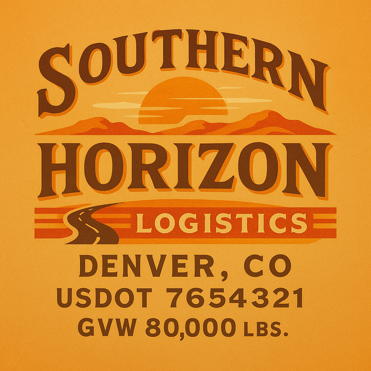 Trucking, Logistics, Transport Inspired Truck Door Lettering Decal Sticker Signs For Style & Compliance With USDOT, MC, GVW Or Any Regulation Number Lines (Set of 2)
