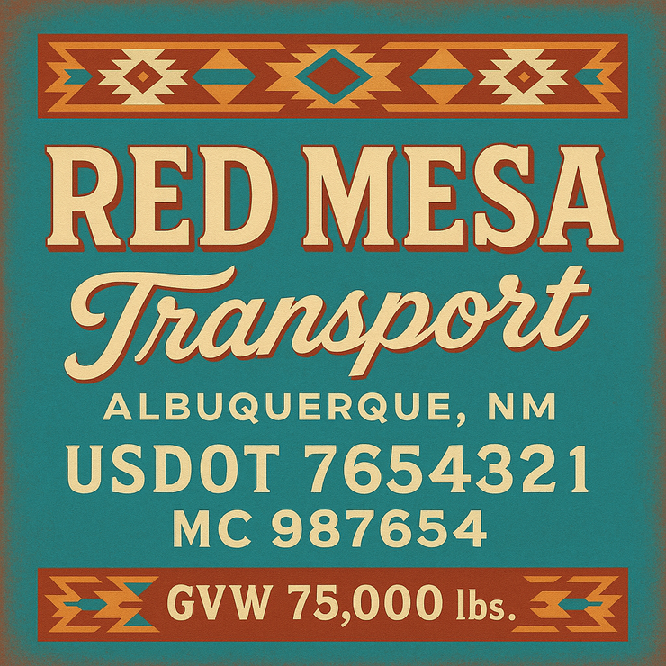 Trucking, Logistics, Transport Inspired Truck Door Lettering Decal Sticker Signs For Style & Compliance With USDOT, MC, GVW Or Any Regulation Number Lines (Set of 2)