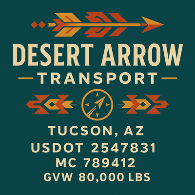 Trucking, Logistics, Transport Inspired Truck Door Lettering Decal Sticker Signs For Style & Compliance With USDOT, MC, GVW Or Any Regulation Number Lines (Set of 2)