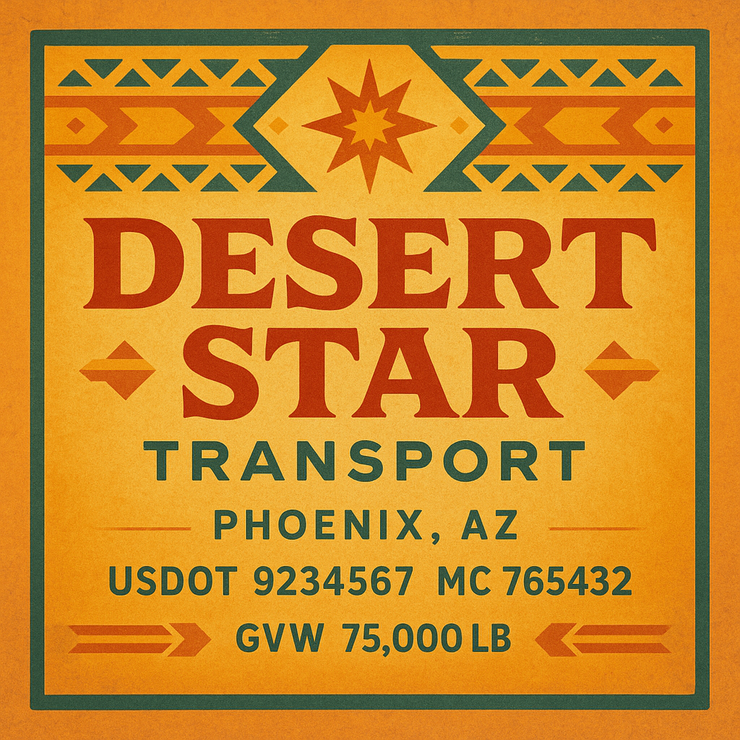 Trucking, Logistics, Transport Inspired Truck Door Lettering Decal Sticker Signs For Style & Compliance With USDOT, MC, GVW Or Any Regulation Number Lines (Set of 2)