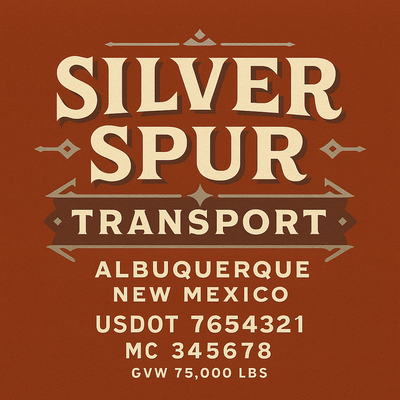 Trucking, Logistics, Transport Inspired Truck Door Lettering Decal Sticker Signs For Style & Compliance With USDOT, MC, GVW Or Any Regulation Number Lines (Set of 2)