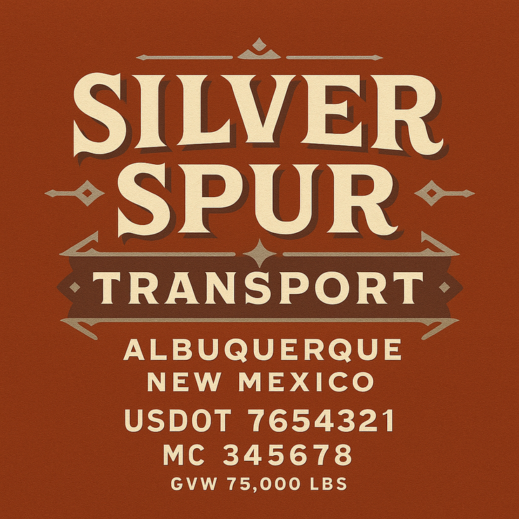 Trucking, Logistics, Transport Inspired Truck Door Lettering Decal Sticker Signs For Style & Compliance With USDOT, MC, GVW Or Any Regulation Number Lines (Set of 2)