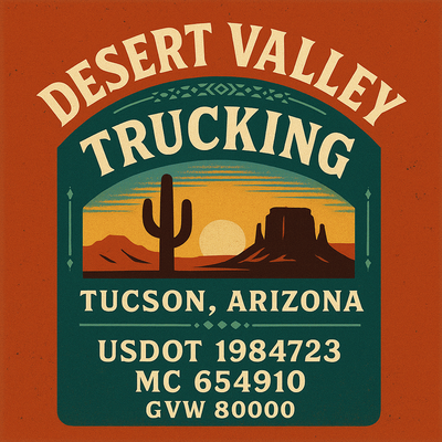 Trucking, Logistics, Transport Inspired Truck Door Lettering Decal Sticker Signs For Style & Compliance With USDOT, MC, GVW Or Any Regulation Number Lines (Set of 2)