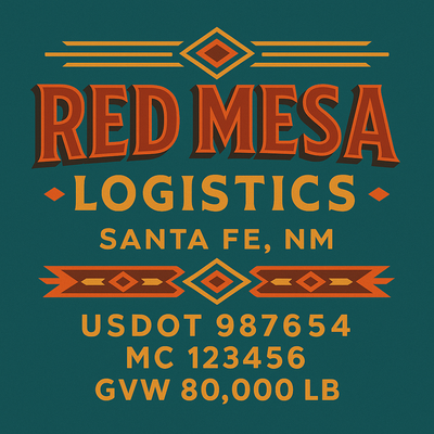 Trucking, Logistics, Transport Inspired Truck Door Lettering Decal Sticker Signs For Style & Compliance With USDOT, MC, GVW Or Any Regulation Number Lines (Set of 2)