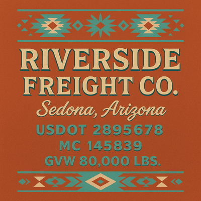 Trucking, Logistics, Transport Inspired Truck Door Lettering Decal Sticker Signs For Style & Compliance With USDOT, MC, GVW Or Any Regulation Number Lines (Set of 2)