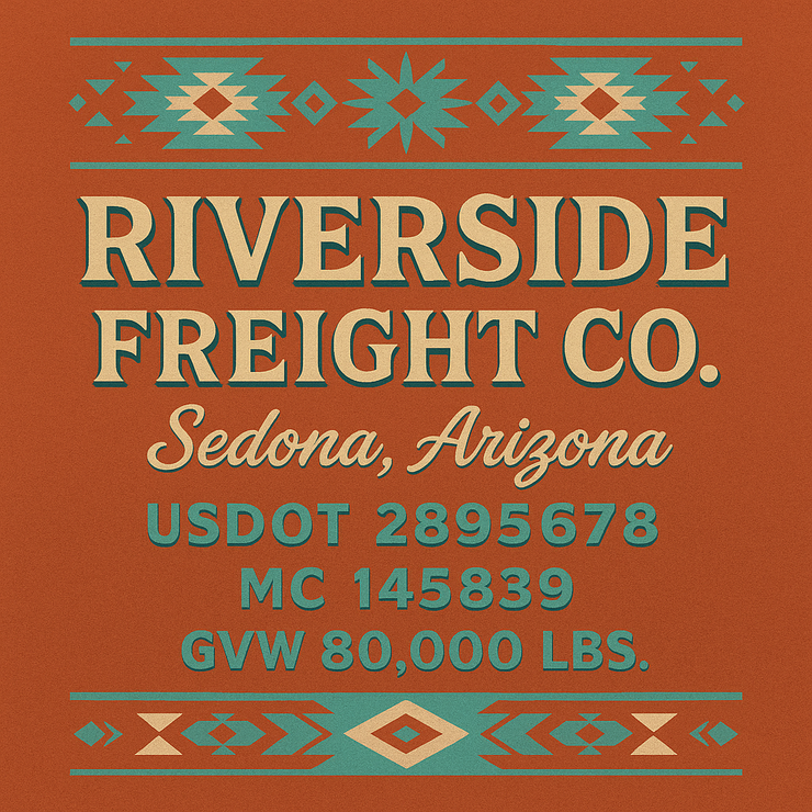 Trucking, Logistics, Transport Inspired Truck Door Lettering Decal Sticker Signs For Style & Compliance With USDOT, MC, GVW Or Any Regulation Number Lines (Set of 2)