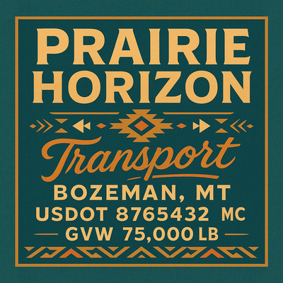 Trucking, Logistics, Transport Inspired Truck Door Lettering Decal Sticker Signs For Style & Compliance With USDOT, MC, GVW Or Any Regulation Number Lines (Set of 2)