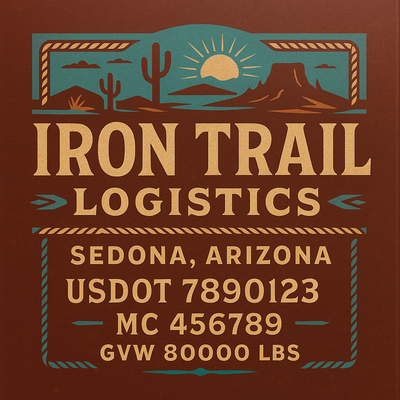 Trucking, Logistics, Transport Inspired Truck Door Lettering Decal Sticker Signs For Style & Compliance With USDOT, MC, GVW Or Any Regulation Number Lines (Set of 2)