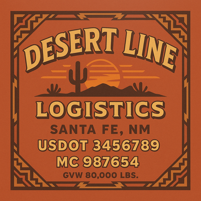 Trucking, Logistics, Transport Inspired Truck Door Lettering Decal Sticker Signs For Style & Compliance With USDOT, MC, GVW Or Any Regulation Number Lines (Set of 2)