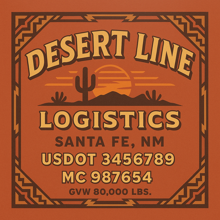 Trucking, Logistics, Transport Inspired Truck Door Lettering Decal Sticker Signs For Style & Compliance With USDOT, MC, GVW Or Any Regulation Number Lines (Set of 2)