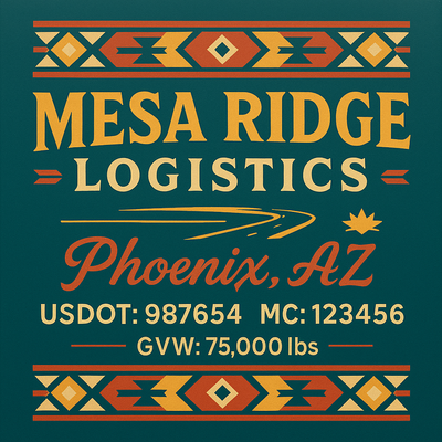 Trucking, Logistics, Transport Inspired Truck Door Lettering Decal Sticker Signs For Style & Compliance With USDOT, MC, GVW Or Any Regulation Number Lines (Set of 2)