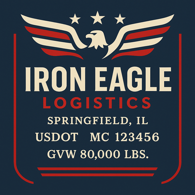 Trucking, Logistics, Transport Inspired Truck Door Lettering Decal Sticker Signs For Style & Compliance With USDOT, MC, GVW Or Any Regulation Number Lines (Set of 2)