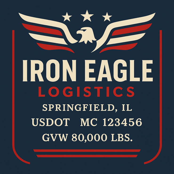 Trucking, Logistics, Transport Inspired Truck Door Lettering Decal Sticker Signs For Style & Compliance With USDOT, MC, GVW Or Any Regulation Number Lines (Set of 2)