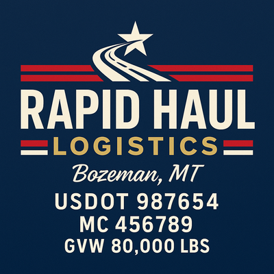 Trucking, Logistics, Transport Inspired Truck Door Lettering Decal Sticker Signs For Style & Compliance With USDOT, MC, GVW Or Any Regulation Number Lines (Set of 2)