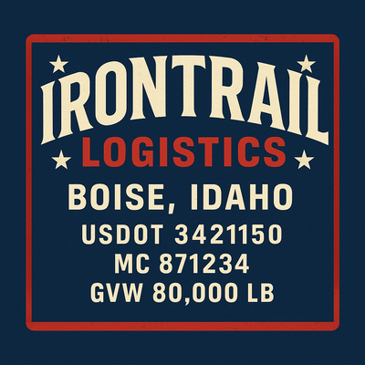 Trucking, Logistics, Transport Inspired Truck Door Lettering Decal Sticker Signs For Style & Compliance With USDOT, MC, GVW Or Any Regulation Number Lines (Set of 2)