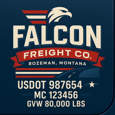 Trucking, Logistics, Transport Inspired Truck Door Lettering Decal Sticker Signs For Style & Compliance With USDOT, MC, GVW Or Any Regulation Number Lines (Set of 2)