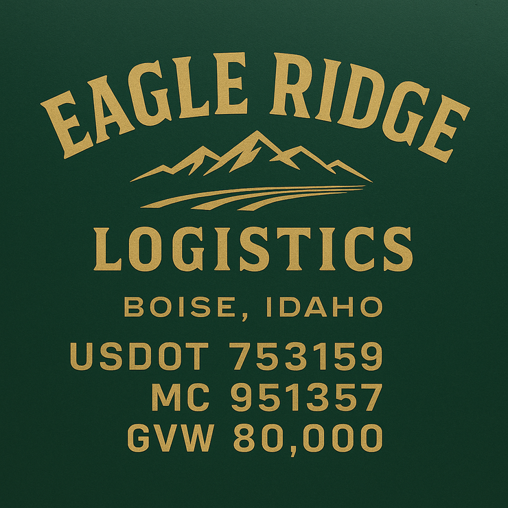 Trucking, Logistics, Transport Inspired Truck Door Lettering Decal Sticker Signs For Style & Compliance With USDOT, MC, GVW Or Any Regulation Number Lines (Set of 2)