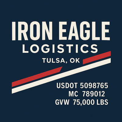Trucking, Logistics, Transport Inspired Truck Door Lettering Decal Sticker Signs For Style & Compliance With USDOT, MC, GVW Or Any Regulation Number Lines (Set of 2)
