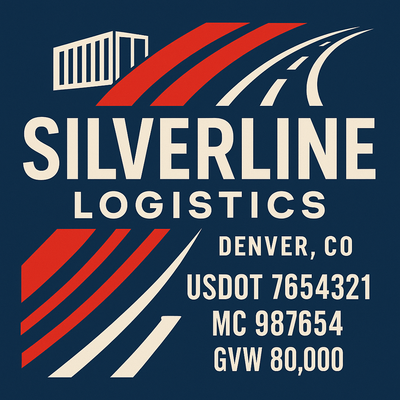 Trucking, Logistics, Transport Inspired Truck Door Lettering Decal Sticker Signs For Style & Compliance With USDOT, MC, GVW Or Any Regulation Number Lines (Set of 2)