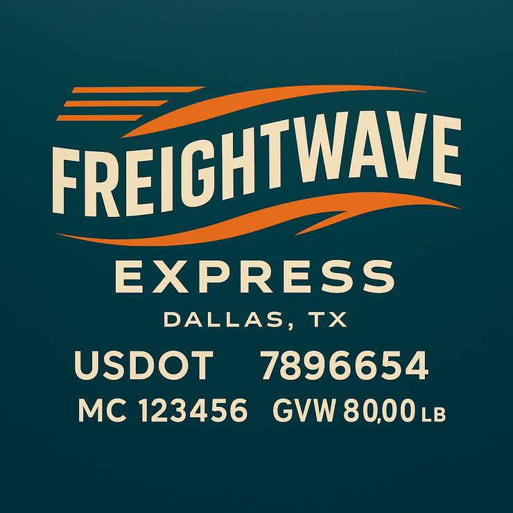 Trucking, Logistics, Transport Inspired Truck Door Lettering Decal Sticker Signs For Style & Compliance With USDOT, MC, GVW Or Any Regulation Number Lines (Set of 2)