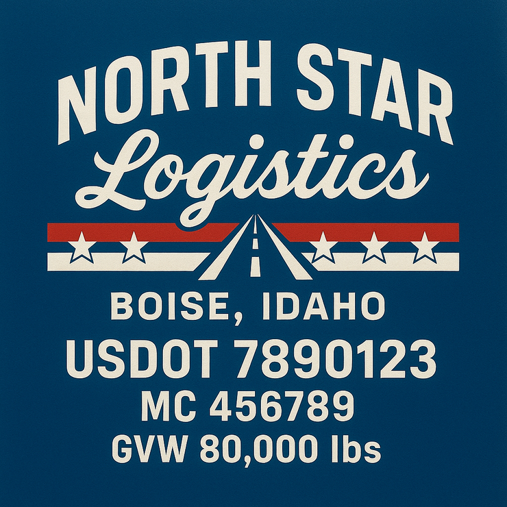 Trucking, Logistics, Transport Inspired Truck Door Lettering Decal Sticker Signs For Style & Compliance With USDOT, MC, GVW Or Any Regulation Number Lines (Set of 2)