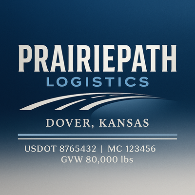 Trucking, Logistics, Transport Inspired Truck Door Lettering Decal Sticker Signs For Style & Compliance With USDOT, MC, GVW Or Any Regulation Number Lines (Set of 2)