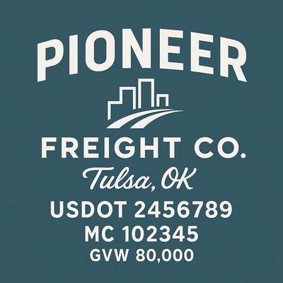 Trucking, Logistics, Transport Inspired Truck Door Lettering Decal Sticker Signs For Style & Compliance With USDOT, MC, GVW Or Any Regulation Number Lines (Set of 2)