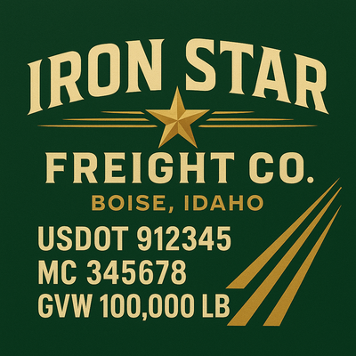Trucking, Logistics, Transport Inspired Truck Door Lettering Decal Sticker Signs For Style & Compliance With USDOT, MC, GVW Or Any Regulation Number Lines (Set of 2)