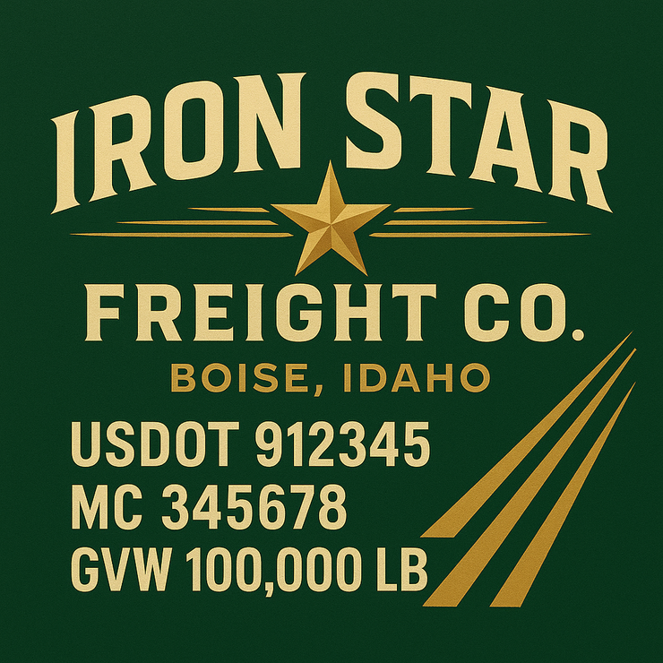 Trucking, Logistics, Transport Inspired Truck Door Lettering Decal Sticker Signs For Style & Compliance With USDOT, MC, GVW Or Any Regulation Number Lines (Set of 2)