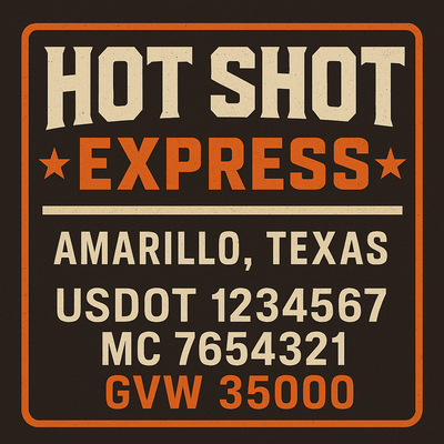 Trucking, Logistics, Transport Inspired Truck Door Lettering Decal Sticker Signs For Style & Compliance With USDOT, MC, GVW Or Any Regulation Number Lines (Set of 2)