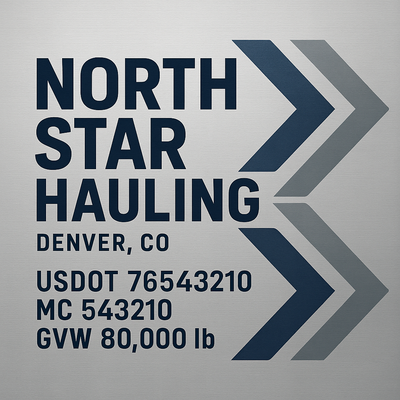 Trucking, Logistics, Transport Inspired Truck Door Lettering Decal Sticker Signs For Style & Compliance With USDOT, MC, GVW Or Any Regulation Number Lines (Set of 2)
