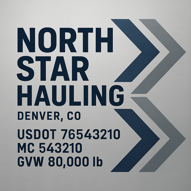 Trucking, Logistics, Transport Inspired Truck Door Lettering Decal Sticker Signs For Style & Compliance With USDOT, MC, GVW Or Any Regulation Number Lines (Set of 2)
